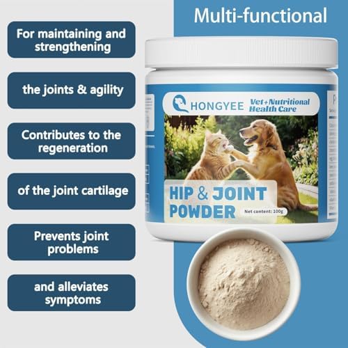 Canine Hip & Joint Supplement 100 g Promotes Cartilage and Bone Health, Enhances Joint Mobility and Flexibility, Enriched with Calcium Phosphate/Chondroitin Sulfate/Vitamins