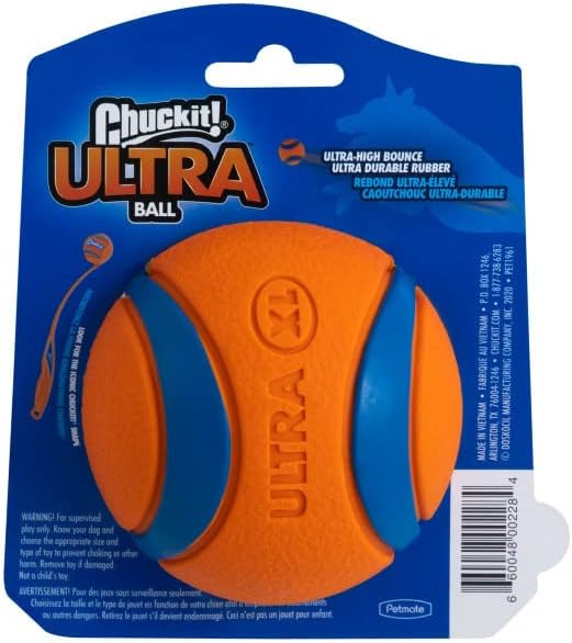 Chuckit! Ultra Ball Dog Toy - Size Large - for Dogs 60-100 lbs - Made from Durable Rubber - Super Bouncy - Floats in Water - 3-inch Diameter - Large (Pack of 12)