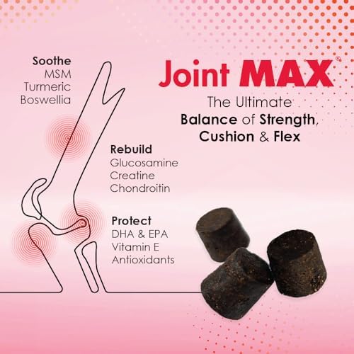TS Joint Supplement Vet Formulated Pain & Inflammation Relief Treats Hip Dysplasia & Arthritis.Glucosamine, Chondroitin, Turmeric, MSM, HA, Creatine, Omega 3 EPA+DHA. All Dogs 240 Soft Chews