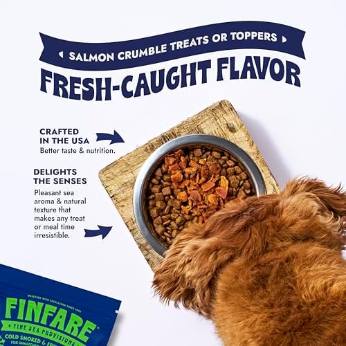 Finfare Freeze Dried Salmon Meal Topper for Dogs, 9oz Crumbles