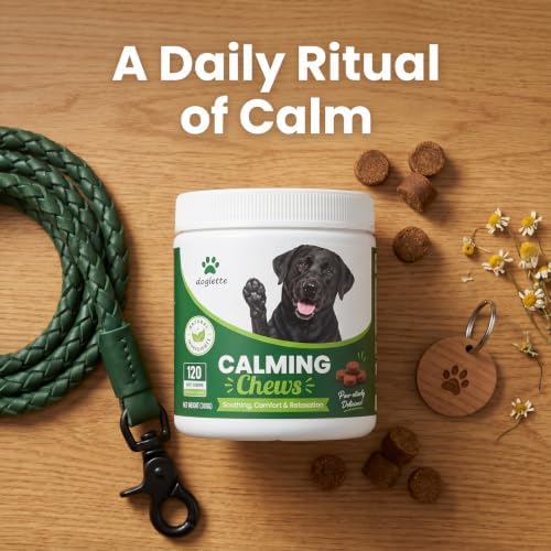Doglette Calming Chews for Dogs, Natural Relaxation Support with Chamomile, Passion Flower & Valerian Root for Everyday Care, Chicken Flavor