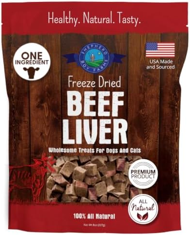 Shepherd Boy Farms Freeze Dried Beef Liver, Dog and Cat Treats, 8oz