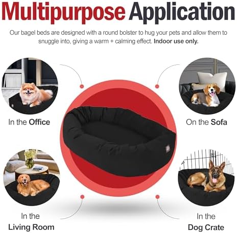 Majestic Pet Suede Calming Dog Bed, 52 Inch X-Large, Washable, Black