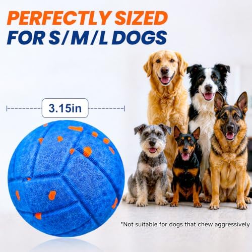 Smart Interactive Dog Toy to Keep Them Busy, Automatic Moving, E-TPU Material, 3 Interactive Modes, IPX7 Waterproof, USB Rechargeable, Active Rolling Ball for Puppy, Medium and Large Dogs (Blue)