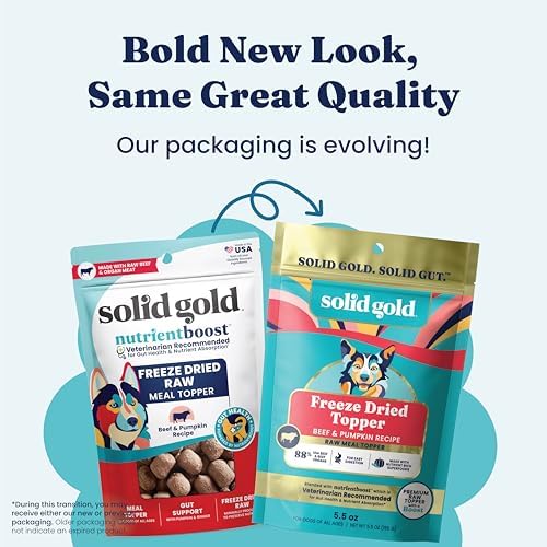 Solid Gold Freeze Dried Dog Food Topper & Treats, Beef, Picky Eaters, 5.5oz