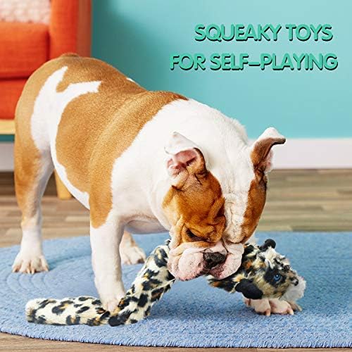 SHARLOVY Dog Squeaky Toys No Stuffing, 3 Pack Crinkle Dog Toys for Small | for Small Breeds or Puppy, Durable Chew Plush Cute Animals Natural for Teething Pet for Boredom
