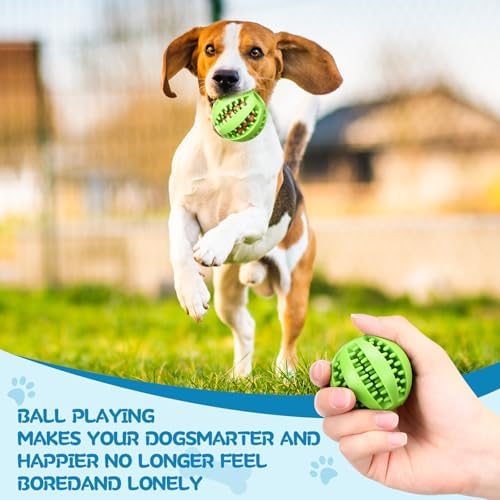 12 Pcs Dog Treat Toy Balls Bulk Interactive Dog Puzzle Toys Dispensing Puppy Balls for Teething Chew Enrichment for Boredom and Brain Stimulating Game to Keep Them Busy(Large)