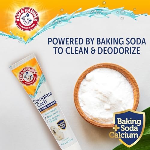 Arm & Hammer Complete Care Puppy Toothpaste, Peanut Butter, 6.2 Oz | Fluoride-free, non-toxic formula with baking soda and calcium controls tartar for growing puppies