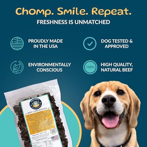 TREATOPIA Beef Liver Nuggies Dog Treats, 16 Ounce Bag, All-Natural