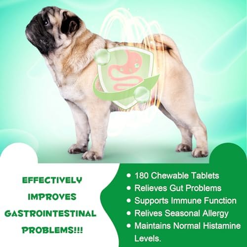 Probiotics for Dogs, 180 Chews Dog Probiotics and Digestive Enzymes, Promotes Gut Health, Dog Probiotics for Bowel Support, Immunity Health, Beige