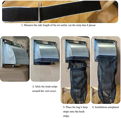 Prriudy Lint Bag for Dryer Vent Outdoor Vent Lint Bag Indoor Vent Lint Trap, 1 Pack