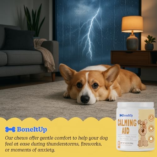 BoneItUp Pet Calming Chews for Dogs, Chamomile, L-Tryptophan, 90-Pack, 90 Ct