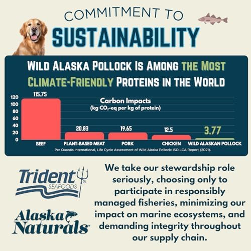 Alaska Naturals Wild Alaskan Fish Oil Supplement for Dogs Skin and Coat with EPA DHA Omega 3 Fatty Acids Sustainable Liquid Food Topper 32 oz. Pump