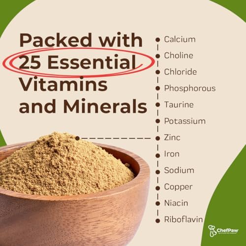 ChefPaw Nutrition Booster for Dogs – Multivitamin Powder with 25+ Essential Nutrients & Calcium – All-Natural Dog Supplement for Homemade & Fresh Food Diets – Supports Bones, Immunity & Overall Health