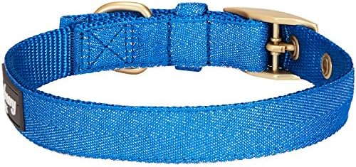 Blueberry Pet The Most Coveted Designer Mixed Metallic Thread Adjustable Dog Collar in Sparkling Azure Blue with Metal Buckle, Neck 13-16.5", for Medium Breed