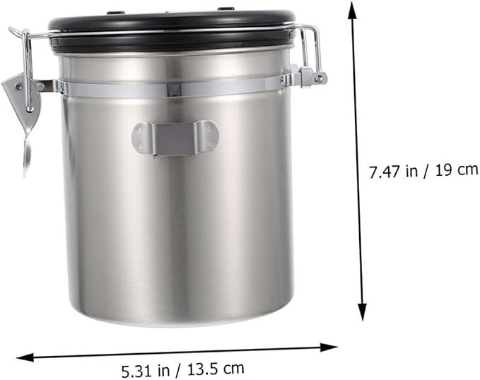 Cat Food Sealed Container Dog Food Storage Jar 1.8l Stainless Steel Sealed Pot with, 1.8l, Stainless Steel, Silver
