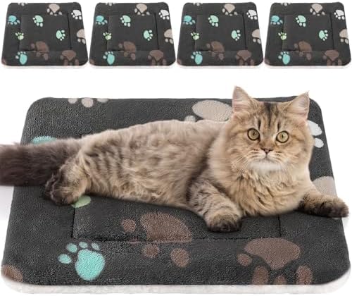 Tuanse 4 Pack Soft Pet Bed Mat Small Dog Crate Fleece