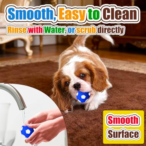Latex Squeaky Dog Toys, Small Dogs & Mini Breeds, Soft Soccer Ball 2.0in, 3-Pack