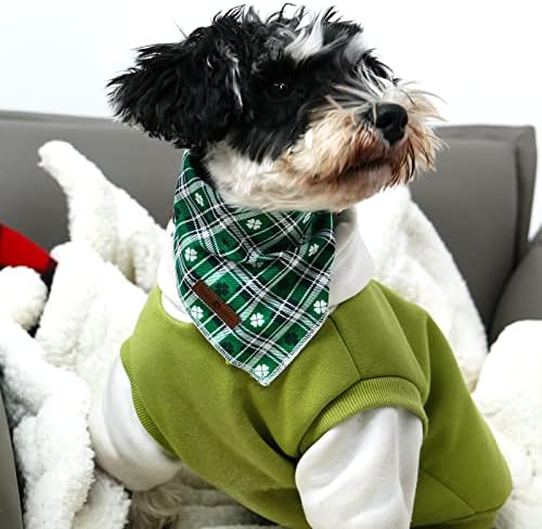 lionet paws St Patricks Dog Bandana for Small Medium Large Dogs, Small (Pack of 1), Small, Green