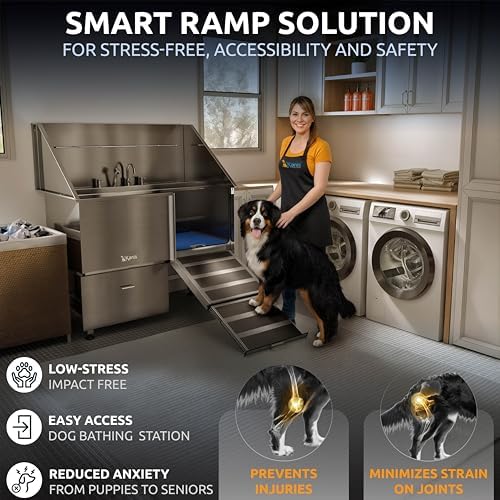 KANIS Professional Dog Washing Station 304 Stainless Steel Pet Wash Sink