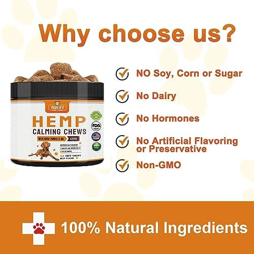 Dogs Hemp Calming Chews, Beef
