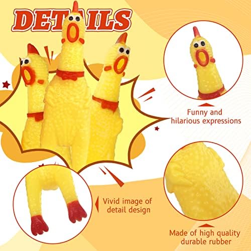 Zddaoole 20 Pcs Squeaky Rubber Chicken,Practical Jokes Screaming Chicken,Prank Novelty Toys for Dog Games Noise Maker Party Favors