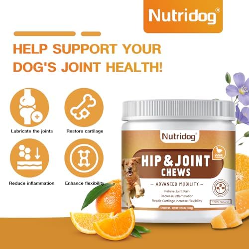Dog Hip & Joint Chews 120 Count – Glucosamine, Chondroitin, MSM