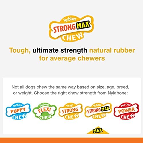 Nylabone Strong Chew Rubber Stuffable Cone Treat Toy, Bacon Flavor, Large | Durable rubber dog toys, long lasting, durable material, encourages healthy chewing, helps clean teeth, for dogs up to 50 lbs