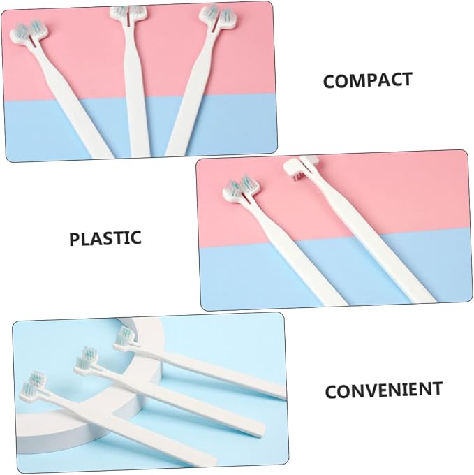8pcs Household Pet Toothbrush Double Bristle Heads for Comfortable Dog and Cat Oral Care Soft Brush Heads for Deep Pets Teeth