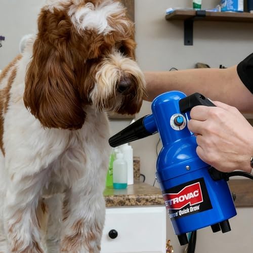 METROVAC Quick Draw Baby Blue Dog Dryer | Portable Pet Dryer & Dog Blow Dryer | 1.3 HP Variable Speed USA
