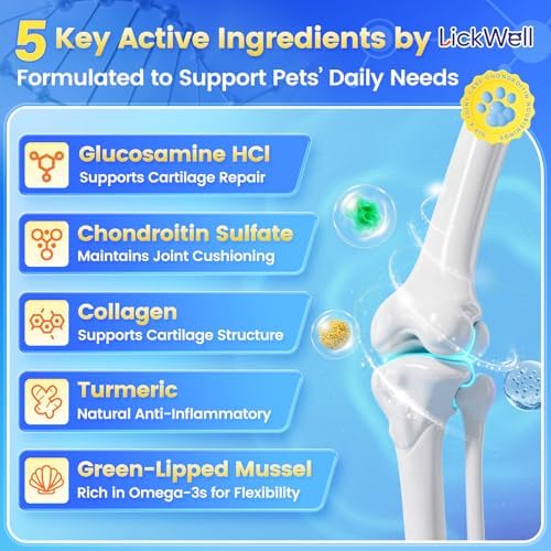 Glucosamine for Dogs, Hip & Joint Supplement for Dogs Cats, Glucosamine Chondroitin for Dog Supports Joint Health and Joint Pain Relief, Chicken Flavored for All Breeds and Sizes, 120 Tablets