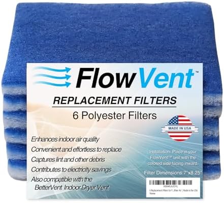 Indoor Dryer Vent Filters | Dual Filter Lint Trap for Electric Dryers | No-Water Required, Low Maintenance | Captures Lint & Dust for Cleaner Indoor Air | Made in the USA
