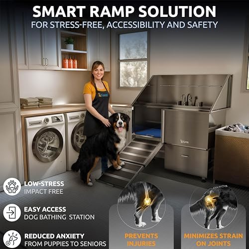 KANIS Professional Dog Washing Station 304 Stainless Steel Pet Wash Sink