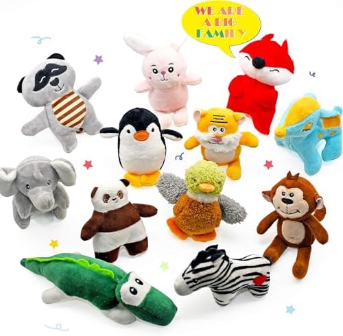 SHARLOVY Dog Squeaky Toys for Small Dogs, Pack 12 | Stuffed Animal Puppy Toy, Cute Puppy Chew Toy For Dog Teething, For Small To Medium Dogs, Soft Plush Pet Toys, In Gift Box