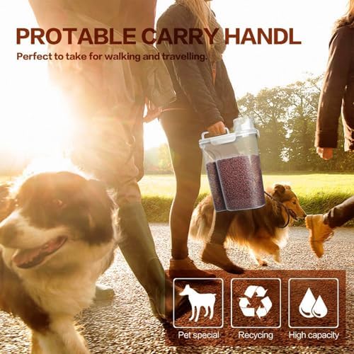 TIOVERY Dog Food Storage Container, 2-Pack, 7 Lbs, food grade plastic, White