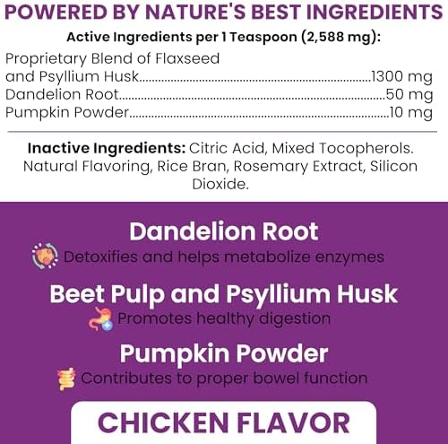 Dog Fiber Supplement Powder - Anal Gland Support for Dogs, 5.4 oz