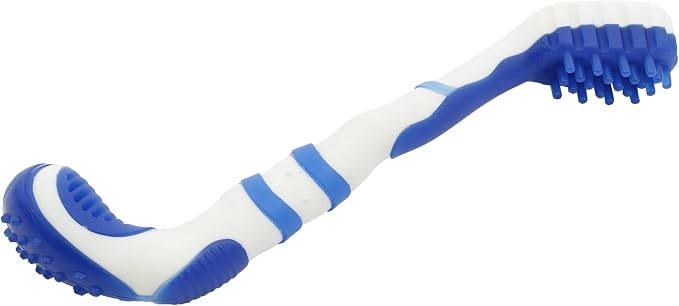 Pet Life ® 'Denta-Brush' Silicone and Rubber Teeth Cleaning and Gum Massaging Pet Toothbrush and Chew Dog Toy