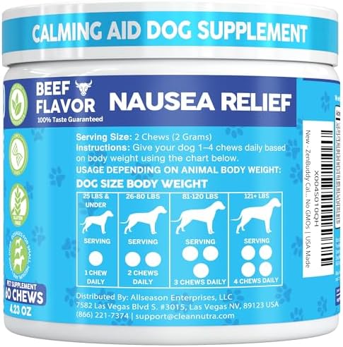ZenBuddy Calming Chews for Dogs L-Theanine L Tryptophan Melatonin Ginger Chamomile Fennel Valerian Root