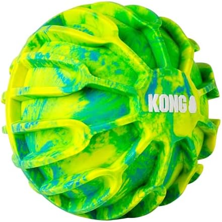 KONG FlexBall Interactive Fetch Toy, Floats in Water, for X-Large Dogs | Durable Interactive Fetch Ball with Easy-Grip Ridges That Floats in Water, Built for Long Outdoor Play
