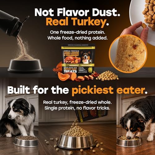 Freeze-Dried Raw Turkey Dog Treats - Single Protein Meal Topper