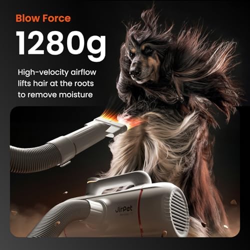 JirPet Dual Motor High Velocity Blow Dryer for Dogs, 5.0HP/2400W Pet Dryer