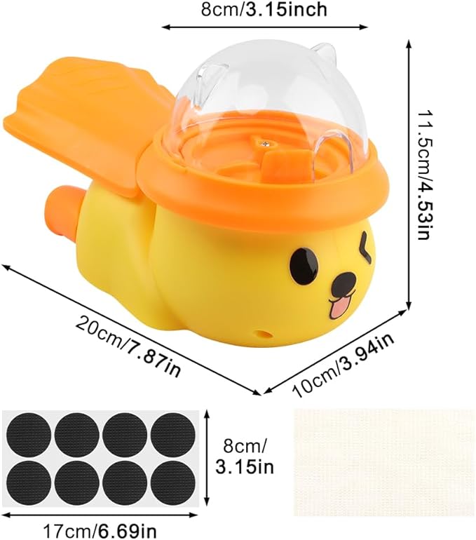 Dog Interactive Treat Dispenser Toy, Interactive Dog Toys Food Puzzle Do g Treat Dispenser Slow Feeder for Small Medium Dogs Cats IQ Training Reduces Bloating for Healthy Eating (Yellow)