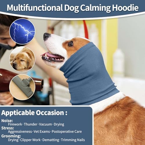Nanaki Dog Calming Hoodie Dog Hematoma Ear Wraps for Dogs-Ear Protection | Dog Fireworks Ear Muffs Dog Head Warp Anxiety Relief,Dog Head Cover for Grooming and Force Drying Dog Ear Protector for Noise