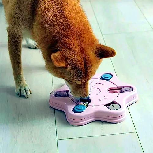 Anti-Choking Interactive Puzzle Toy for Slow Dispensing Feeding for Pets, 2023 New Dog Puzzle Toys, Dog/Cat Food Puzzle Feeder, Dog Stimulation Toys for Small and Medium-Sized Dogs (Blue, Circle)