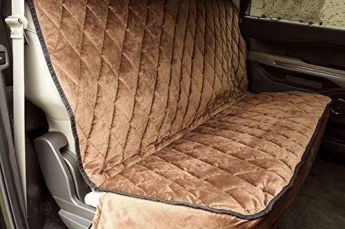 Plush Paws Velvet Rear Seat Protector - Regular Desert Sand, No Hammock