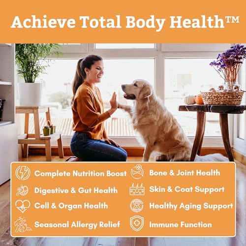 Organic Dog Vitamins with Organic Pumpkin Protein, 2 Lb, 90 Scoops | Daily Dog Multivitamin with Prebiotics, Probiotics for Immune Support, Skin Coat, Digestion, Stool Quality - Canine Complete