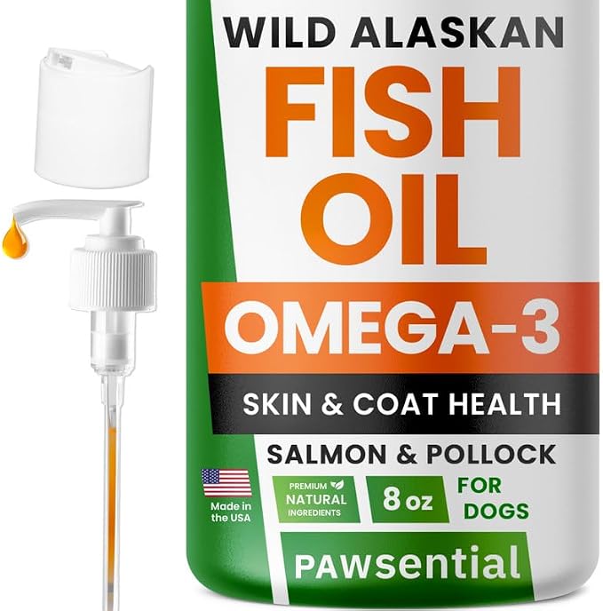 Fish Oil for Dogs & Cats - Natural Omega-3 - Skin & Coat Support - Liquid Food Supplement for Pets - Natural EPA + DHA Fatty Acids for Joint Function, Immune & Heart Health - 8 fl oz Tuna & Krill
