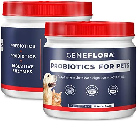 Geneflora Digestive Enzymes Prebiotics & Pet Probiotics 125 Grams, 2 Pack