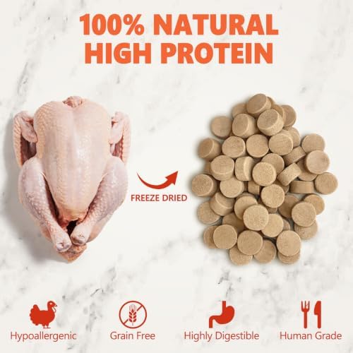 MAJOR PETS 5oz Turkey Freeze Dried Grain Free Dog Treats Made in USA