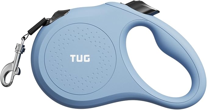 TUG Quest Retractable Dog Leash | 360° Tangle-Free | 16 ft Tape (L, Blue)